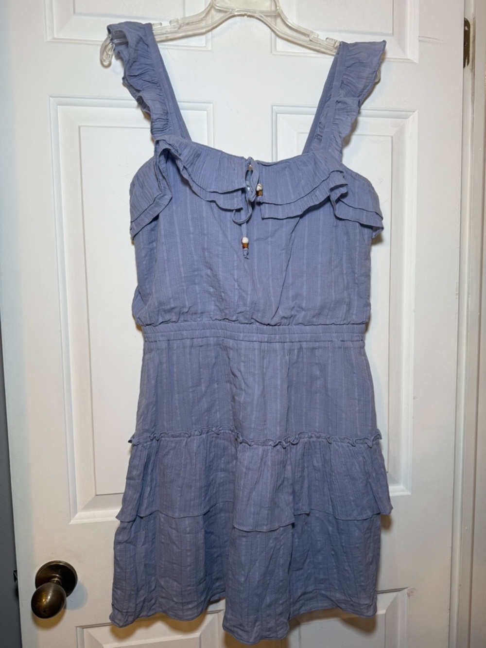 Heartloom x Revolve Rianne Dress in Pond Blue Tiered Medium Ruffle Romantic